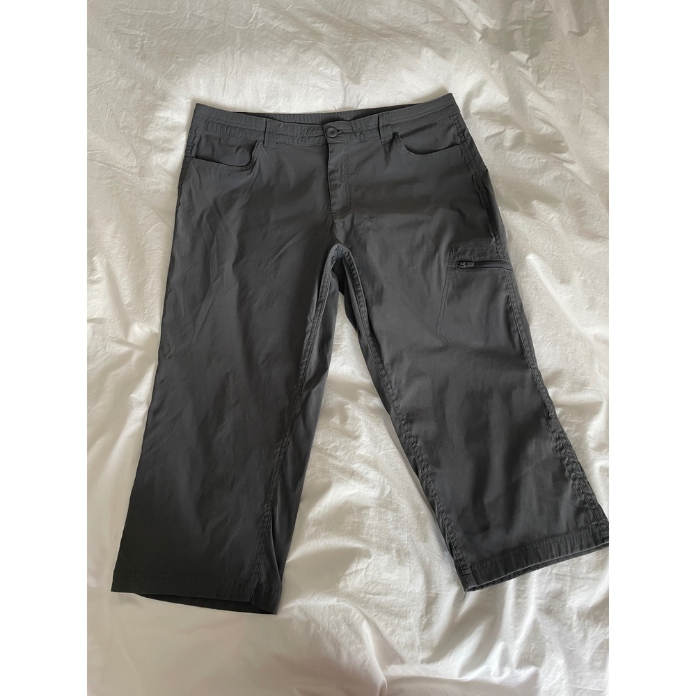 Eddie Bauer Hiking Cropped Gray Utility Outdoor Tech Fabric Pants Size 16